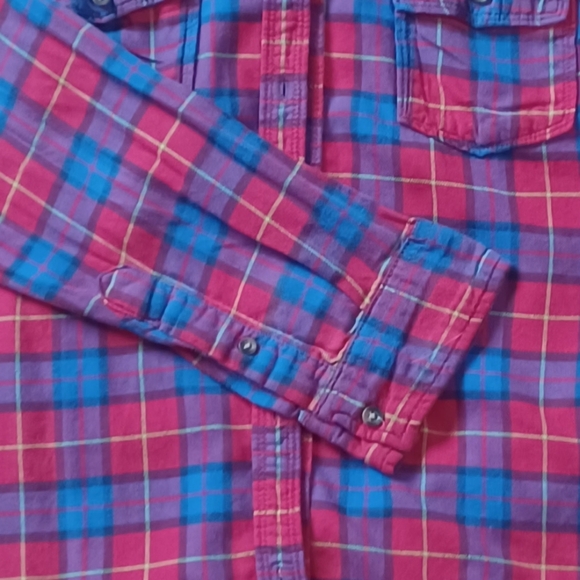 Hollister Plaid 100% Cotton Shirt Women’s Large Y2K Lightweight Fall Layer - Picture 7 of 7